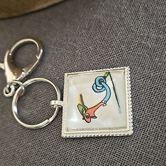 Upcycled Lowly worm book page keyring 1970s w clip Richard Scarry classic ooak - Picture 5 of 5